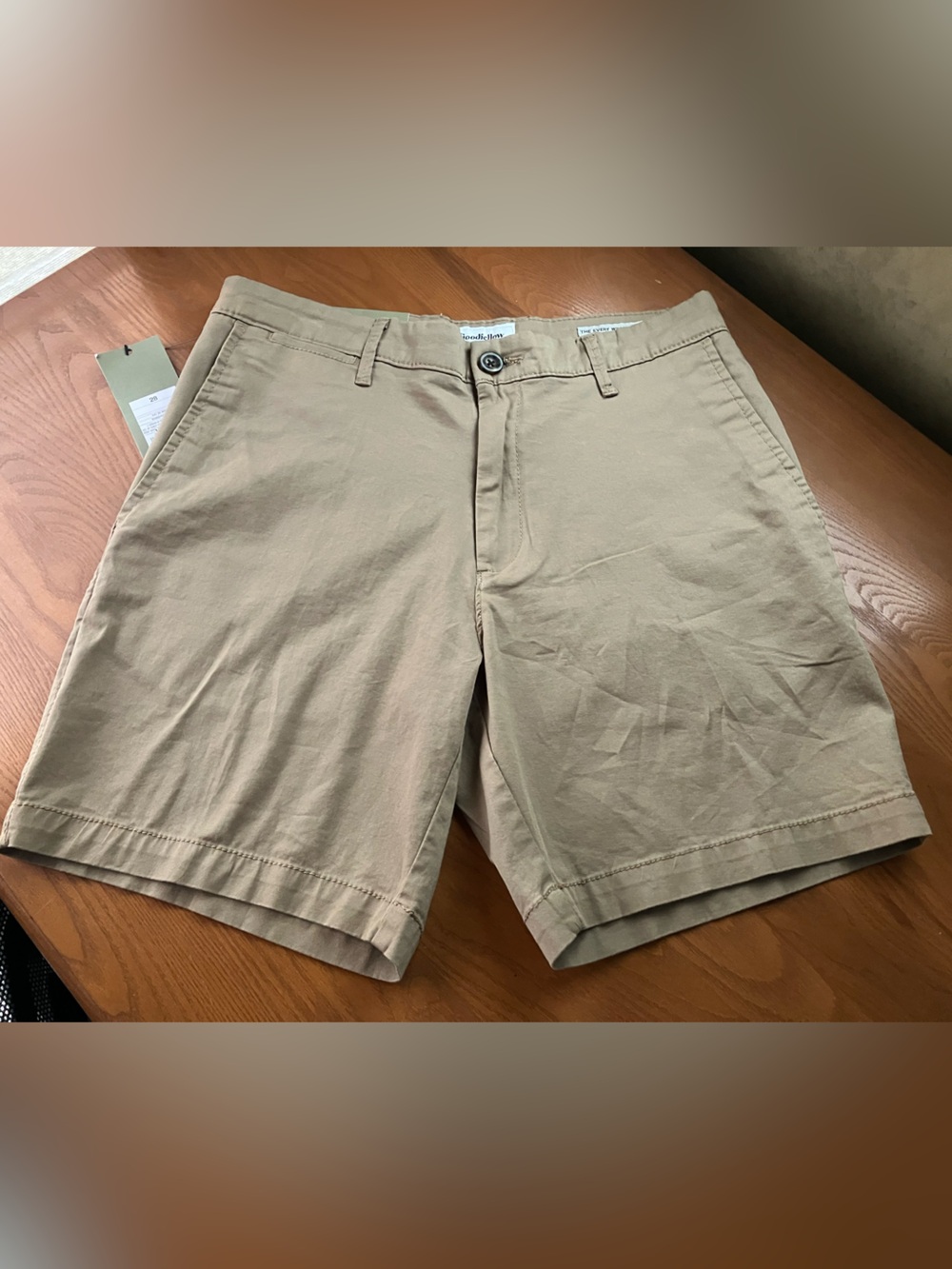 Goodfellow & Co Men's Flat Front Khaki Cotton New with Tag Shorts size 28 Slim